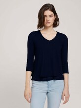 Shirt mit Ripp-Struktur - Frauen - Sky Captain Blue Shirt mit Ripp-Struktur - Frauen - Sky Captain Blue - 1 - TOM TAILOR Denim