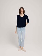 Shirt mit Ripp-Struktur - Frauen - Sky Captain Blue Shirt mit Ripp-Struktur - Frauen - Sky Captain Blue - 3 - TOM TAILOR Denim