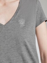 Basic T-Shirt mit Brustprint - Frauen - Light Silver Grey Mélange Basic T-Shirt mit Brustprint - Frauen - Light Silver Grey Mélange - 9 - TOM TAILOR Denim