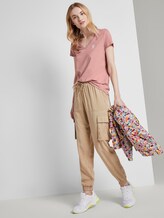 Basic T-Shirt mit Brustprint - Frauen - Dusky Flower Pink Basic T-Shirt mit Brustprint - Frauen - Dusky Flower Pink - 3 - TOM TAILOR Denim