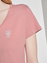 Basic T-Shirt mit Brustprint - Frauen - Dusky Flower Pink Basic T-Shirt mit Brustprint - Frauen - Dusky Flower Pink - 9 - TOM TAILOR Denim