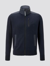 Strickjacke mit Nylon-Stehkragen - Männer - Sky Captain Blue Strickjacke mit Nylon-Stehkragen - Männer - Sky Captain Blue - 7 - TOM TAILOR