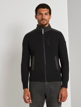 Strickjacke mit Nylon-Stehkragen - Männer - Black Strickjacke mit Nylon-Stehkragen - Männer - Black - 1 - TOM TAILOR