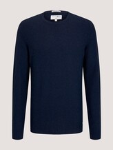 Pullover mit Waffelstruktur - Männer - Dark Blue Melange Pullover mit Waffelstruktur - Männer - Dark Blue Melange - 7 - TOM TAILOR Denim