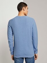 Pullover mit Waffelstruktur - Männer - soft light blue melange Pullover mit Waffelstruktur - Männer - soft light blue melange - 2 - TOM TAILOR Denim
