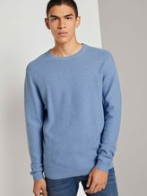 Pullover mit Waffelstruktur - Männer - soft light blue melange Pullover mit Waffelstruktur - Männer - soft light blue melange - 5 - TOM TAILOR Denim