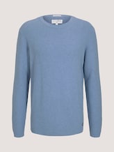 Pullover mit Waffelstruktur - Männer - soft light blue melange Pullover mit Waffelstruktur - Männer - soft light blue melange - 7 - TOM TAILOR Denim