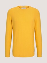 Pullover mit Waffelstruktur - Männer - star shine yellow melange Pullover mit Waffelstruktur - Männer - star shine yellow melange - 7 - TOM TAILOR Denim