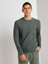 Pullover mit Waffelstruktur - Männer - pale bark green melange Pullover mit Waffelstruktur - Männer - pale bark green melange - 1 - TOM TAILOR Denim