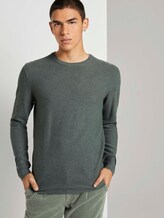 Pullover mit Waffelstruktur - Männer - pale bark green melange Pullover mit Waffelstruktur - Männer - pale bark green melange - 5 - TOM TAILOR Denim