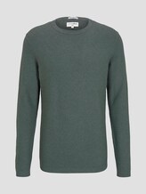 Pullover mit Waffelstruktur - Männer - pale bark green melange Pullover mit Waffelstruktur - Männer - pale bark green melange - 7 - TOM TAILOR Denim