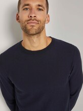 Basic Pullover mit Streifenstruktur - Männer - Knitted Navy Basic Pullover mit Streifenstruktur - Männer - Knitted Navy - 9 - TOM TAILOR