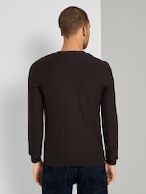 Basic Pullover mit Streifenstruktur - Männer - Dusty Wildberry Red Basic Pullover mit Streifenstruktur - Männer - Dusty Wildberry Red - 2 - TOM TAILOR