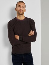 Basic Pullover mit Streifenstruktur - Männer - Dusty Wildberry Red Basic Pullover mit Streifenstruktur - Männer - Dusty Wildberry Red - 5 - TOM TAILOR