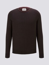 Basic Pullover mit Streifenstruktur - Männer - Dusty Wildberry Red Basic Pullover mit Streifenstruktur - Männer - Dusty Wildberry Red - 7 - TOM TAILOR