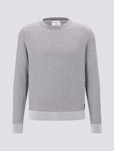 Basic Pullover mit Streifenstruktur - Männer - Light Medium Grey Melange Basic Pullover mit Streifenstruktur - Männer - Light Medium Grey Melange - 7 - TOM TAILOR