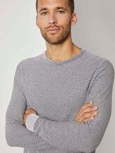 Basic Pullover mit Streifenstruktur - Männer - Light Medium Grey Melange Basic Pullover mit Streifenstruktur - Männer - Light Medium Grey Melange - 9 - TOM TAILOR