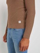 Basic pullover with a striped pattern - Men - brown oak melange Basic pullover with a striped pattern - Men - brown oak melange - 10 - TOM TAILOR