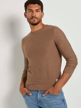 Basic pullover with a striped pattern - Men - brown oak melange Basic pullover with a striped pattern - Men - brown oak melange - 5 - TOM TAILOR