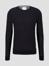 Basic Pullover mit Streifenstruktur - Männer - Black Basic Pullover mit Streifenstruktur - Männer - Black - 7 - TOM TAILOR