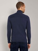 Strukturierte Strickjacke mit Stehkragen - Männer - Knitted Navy Strukturierte Strickjacke mit Stehkragen - Männer - Knitted Navy - 2 - TOM TAILOR