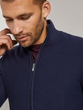 Strukturierte Strickjacke mit Stehkragen - Männer - Knitted Navy Strukturierte Strickjacke mit Stehkragen - Männer - Knitted Navy - 9 - TOM TAILOR