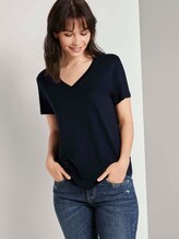 Basic T-Shirt aus Lyocell - Frauen - Sky Captain Blue Basic T-Shirt aus Lyocell - Frauen - Sky Captain Blue - 5 - TOM TAILOR