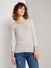 Shirt mit V-Ausschnitt - Frauen - Whisper White Shirt mit V-Ausschnitt - Frauen - Whisper White - 1 - TOM TAILOR