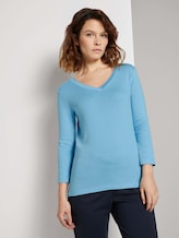 Shirt mit Bio-Baumwolle - Frauen - Clear Light Blue Shirt mit Bio-Baumwolle - Frauen - Clear Light Blue - 1 - TOM TAILOR