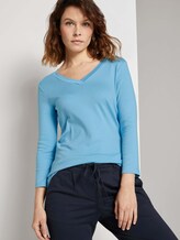 Shirt mit Bio-Baumwolle - Frauen - Clear Light Blue Shirt mit Bio-Baumwolle - Frauen - Clear Light Blue - 5 - TOM TAILOR