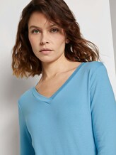 Shirt mit Bio-Baumwolle - Frauen - Clear Light Blue Shirt mit Bio-Baumwolle - Frauen - Clear Light Blue - 9 - TOM TAILOR