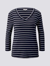 Shirt mit V-Ausschnitt - Frauen - navy stripe Shirt mit V-Ausschnitt - Frauen - navy stripe - 7 - TOM TAILOR