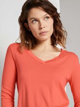 Shirt mit V-Ausschnitt - Frauen - strong peach tone Shirt mit V-Ausschnitt - Frauen - strong peach tone - 9 - TOM TAILOR