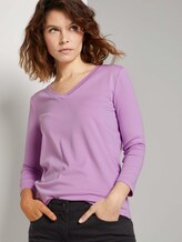 Shirt mit 3/4 Arm - Frauen - heather lilac Shirt mit 3/4 Arm - Frauen - heather lilac - 5 - TOM TAILOR