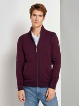 Melierte Strickjacke mit Stehkragen - Männer - Gipsy Purple Melierte Strickjacke mit Stehkragen - Männer - Gipsy Purple - 1 - TOM TAILOR