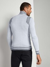 Melierte Strickjacke mit Stehkragen - Männer - Light Marsmallow Melierte Strickjacke mit Stehkragen - Männer - Light Marsmallow - 2 - TOM TAILOR
