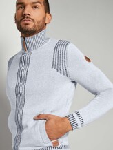 Melierte Strickjacke mit Stehkragen - Männer - Light Marsmallow Melierte Strickjacke mit Stehkragen - Männer - Light Marsmallow - 9 - TOM TAILOR