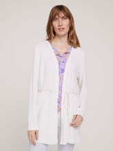 langer Cardigan aus Sweat - Frauen - dusty alabaster melange langer Cardigan aus Sweat - Frauen - dusty alabaster melange - 1 - TOM TAILOR