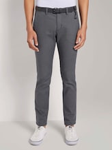 Strukturierte Chinohose mit Gürtel - Männer - anthra dobby yarn dye Strukturierte Chinohose mit Gürtel - Männer - anthra dobby yarn dye - 1 - TOM TAILOR Denim