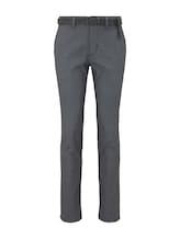 TOM TAILOR DENIM Herren Strukturierte Chinohose mit Gürtel, grau, Uni, Gr. 30/34