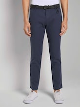Strukturierte Chinohose mit Gürtel - Männer - navy dobby yarn dye Strukturierte Chinohose mit Gürtel - Männer - navy dobby yarn dye - 1 - TOM TAILOR Denim