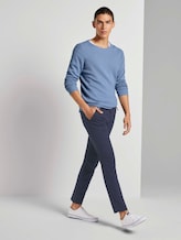 Strukturierte Chinohose mit Gürtel - Männer - navy dobby yarn dye Strukturierte Chinohose mit Gürtel - Männer - navy dobby yarn dye - 3 - TOM TAILOR Denim