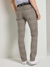 Strukturierte Chinohose mit Gürtel - Männer - brown beige check Strukturierte Chinohose mit Gürtel - Männer - brown beige check - 2 - TOM TAILOR Denim