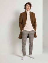 Strukturierte Chinohose mit Gürtel - Männer - brown beige check Strukturierte Chinohose mit Gürtel - Männer - brown beige check - 3 - TOM TAILOR Denim
