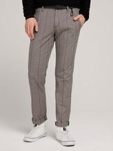 Strukturierte Chinohose mit Gürtel - Männer - brown ochre classic check Strukturierte Chinohose mit Gürtel - Männer - brown ochre classic check - 1 - TOM TAILOR Denim