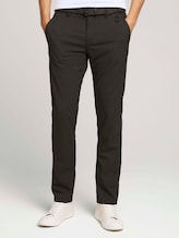 Strukturierte Chinohose mit Gürtel - Männer - black anthra mel houndstooth Strukturierte Chinohose mit Gürtel - Männer - black anthra mel houndstooth - 1 - TOM TAILOR Denim