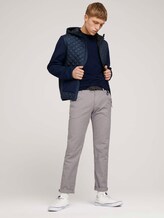 Strukturierte Chinohose mit Gürtel - Männer - beige navy brown houndstooth Strukturierte Chinohose mit Gürtel - Männer - beige navy brown houndstooth - 3 - TOM TAILOR Denim
