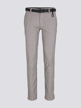 Strukturierte Chinohose mit Gürtel - Männer - beige navy brown houndstooth Strukturierte Chinohose mit Gürtel - Männer - beige navy brown houndstooth - 7 - TOM TAILOR Denim