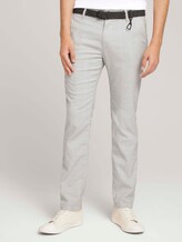 Strukturierte Chinohose mit Gürtel - Männer - silver grey check Strukturierte Chinohose mit Gürtel - Männer - silver grey check - 1 - TOM TAILOR Denim