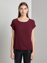 T-Shirt with sequined embellishments - Women - Deep Burgundy Red T-Shirt with sequined embellishments - Women - Deep Burgundy Red - 1 - TOM TAILOR